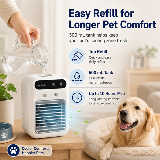 Paws in Awe Ultra-Quiet Mini Air Cooler for Home & Office – Keeps Pets & Kids Comfortable While Beating the Heat image 2
