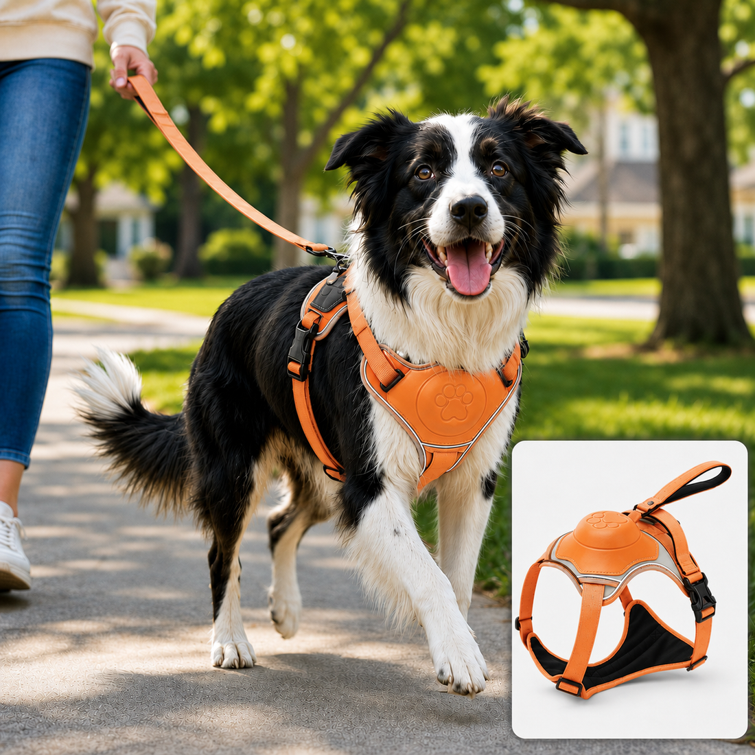 Paws in Awe No-Pull Reflective Dog Harness with Built-In Retractable Leash for Safer Daily Walks image 13