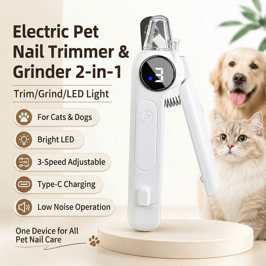Paws in Awe 2-in-1 Pet Electric Nail Clipper & Grinder with LED Light image 2