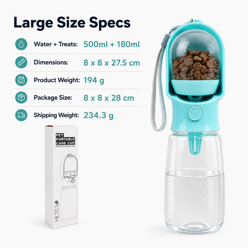 Paws in Awe Portable 2-in-1 Pet Water & Food Bottle – Keep Dogs Hydrated & Fed on Walks, Hiking, or Travel image 10