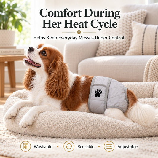 washable female dog diaper for heat cycle comfort