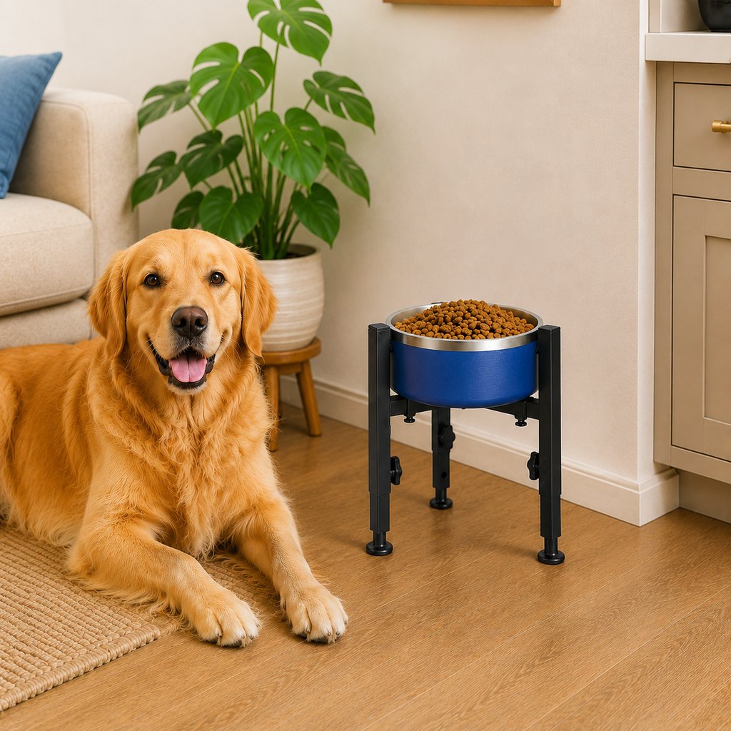 Paws in Awe Adjustable Raised Dog Bowl Stand for Home Feeding - No-Bend Metal Pet Bowl Holder for Cleaner, More Comfortable Meals image 10