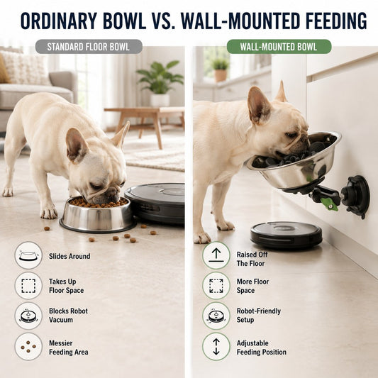 Extra mounting disc details for adjustable suction slow feeder bowl