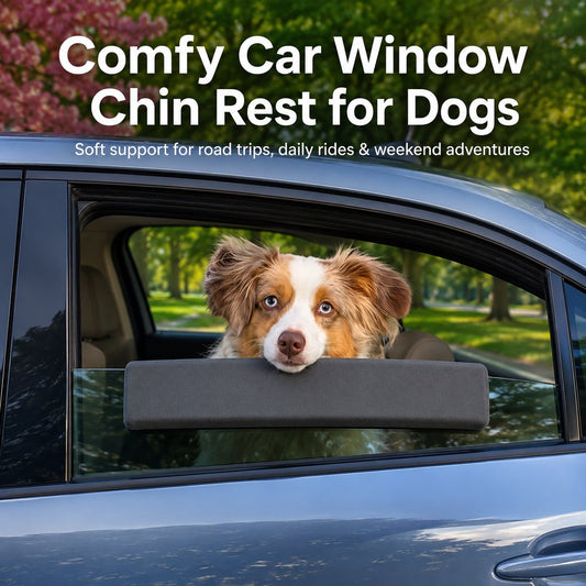 Paws in Awe Dog Car Window Chin Rest Cushion for Road Trips - Soft Window Edge Support for Dogs, Helps Protect Paws & Car Door Trim image 2