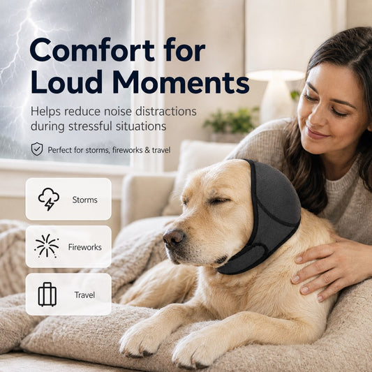 Paws in Awe Dog Ear Cover for Swimming, Bath Time & Loud Noise Comfort - Soft Calming Ear Muff to Help Keep Water & Debris Out image 2