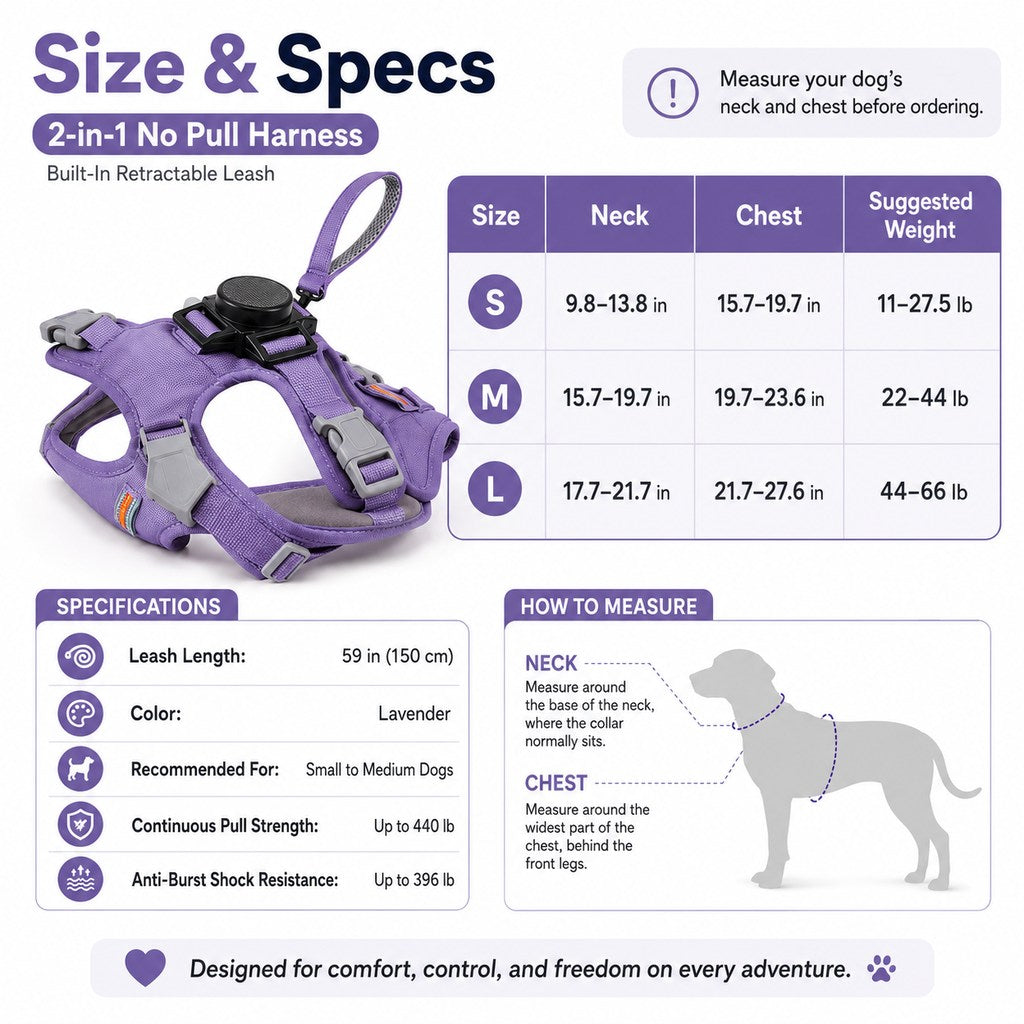 Paws in Awe 2-in-1 No Pull Dog Harness with Built-in Retractable Leash - Safe & Comfortable Control for Daily Walks & Outdoor Adventures image 10