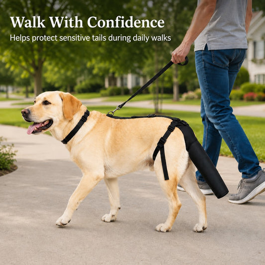 Paws in Awe Adjustable Dog Tail Protector for Recovery & Daily Walks - Padded Guard for Sensitive Tails