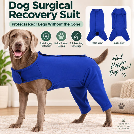 Paws in Awe Dog Post-Surgery Recovery Suit - Rear Leg Anti-Lick Cone Alternative
