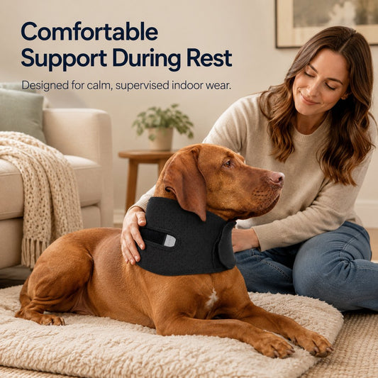 Paws in Awe Adjustable Dog Neck Support Brace for Rest & Recovery - Breathable Cervical Collar for Limited Neck Movement image 2