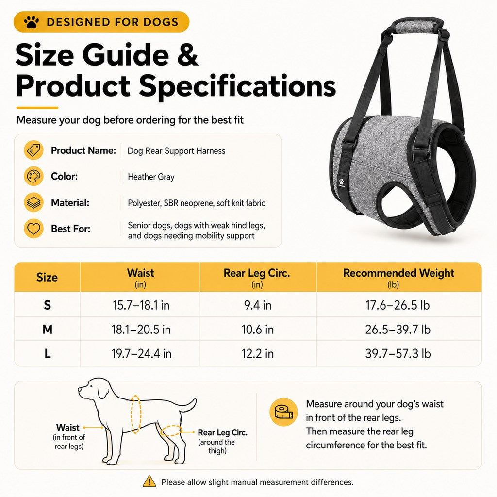 Paws in Awe Dog Rear Support Harness for Stairs, Walks & Car Rides - Mobility Lift Sling for Senior Dogs with Weak Hind Legs image 10
