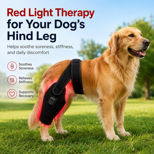 Paws in Awe Dog Red Light Therapy Leg Wrap for Senior & Active Dogs - 660nm/850nm Hind Leg Comfort & Mobility Support image 2