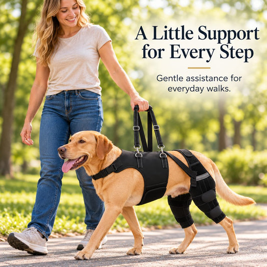 dog rear leg support harness for assisted walking
