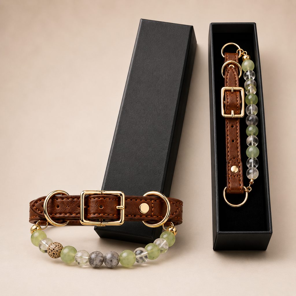 Earth Element crystal pet collar gift box