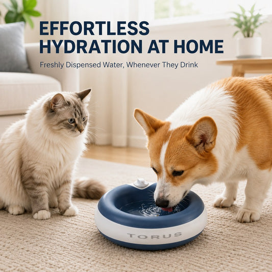 Self-filling pet water bowl for everyday hydration at home