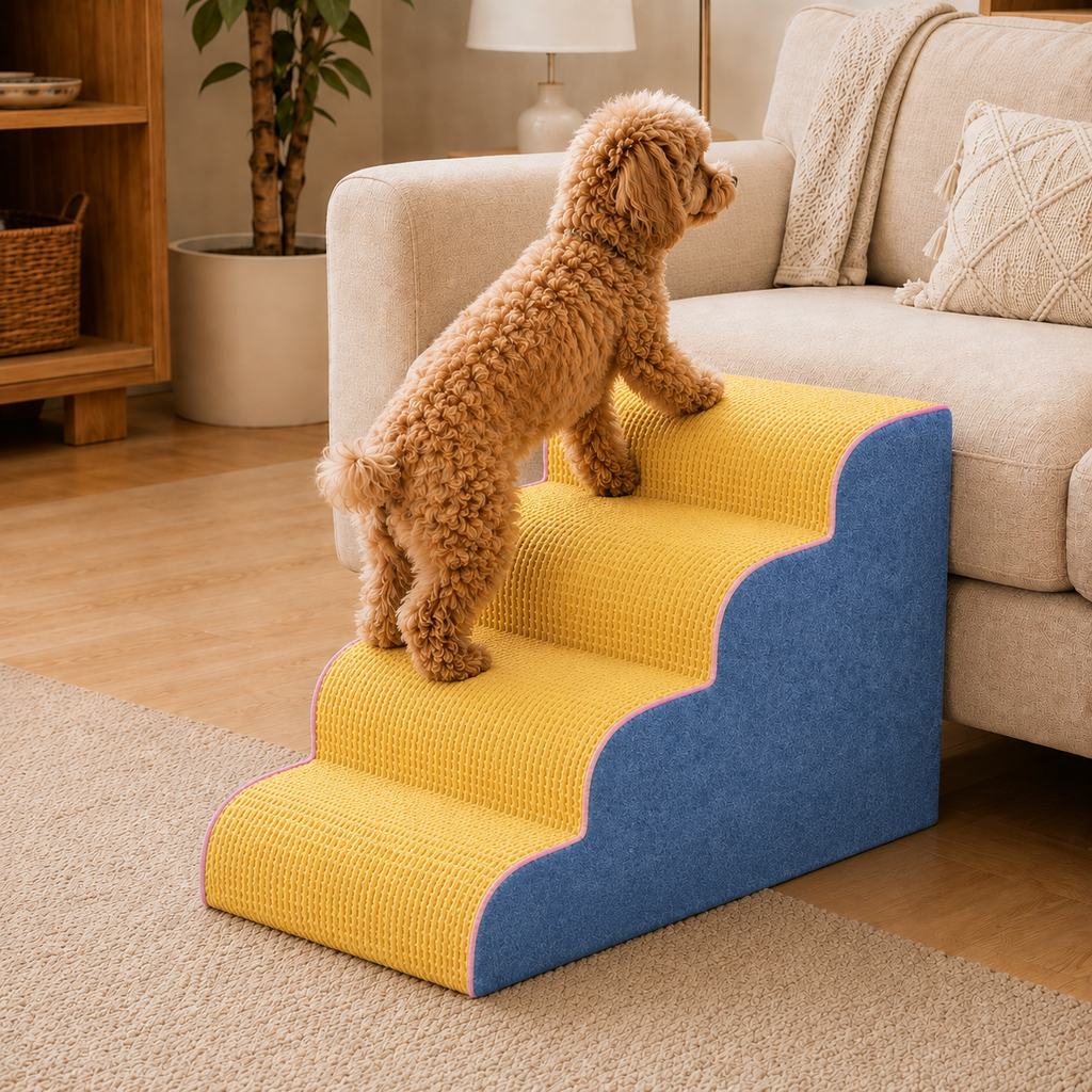 Soft pet staircase for cats and small dogs