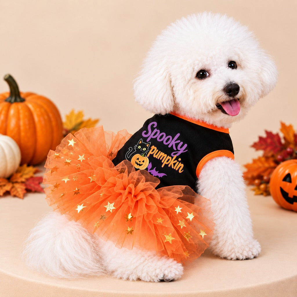 Paws in Awe Halloween Dog Tutu Dress for Parties & Photos - Soft Lightweight Costume for Small Dogs image 1