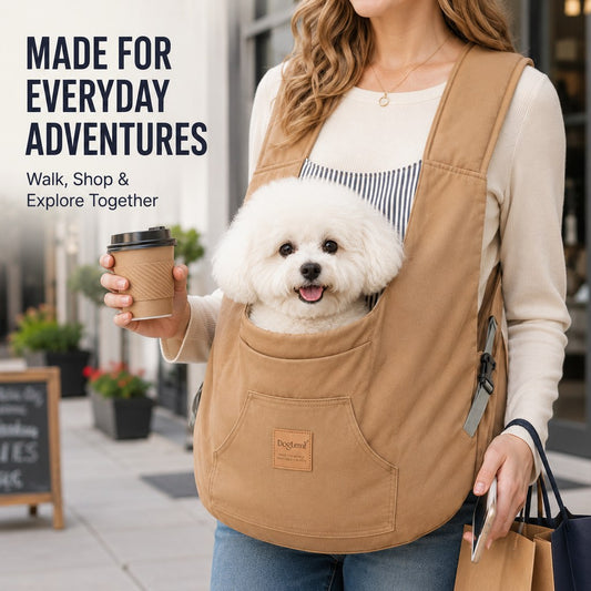 Paws in Awe Hands-Free Front Pet Carrier for Small Dogs & Cats - Comfortable Carry for Walking, Shopping & Travel image 2