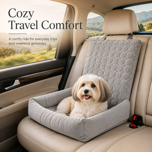 Corduroy pet car seat bed for comfortable road trips