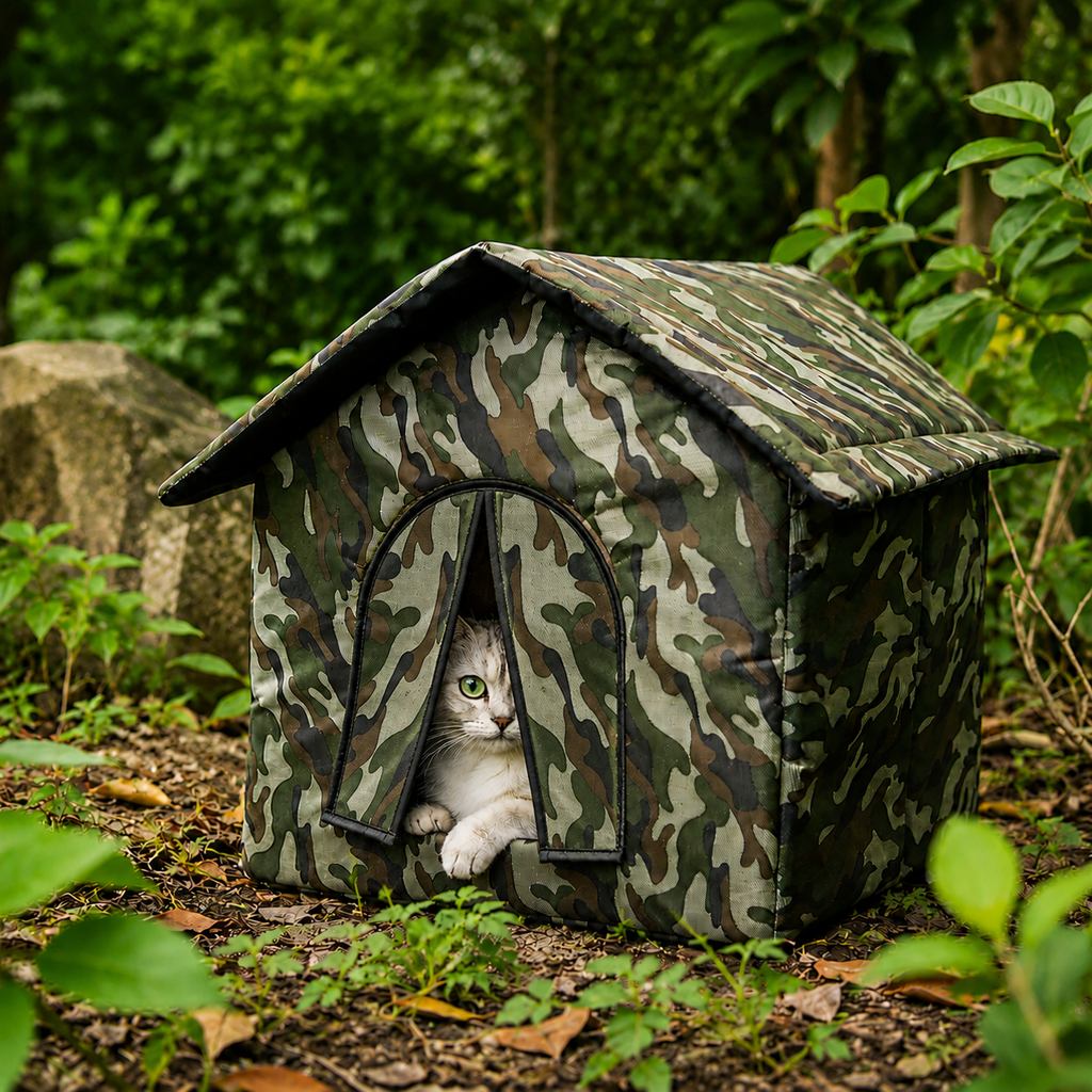 Paws in Awe Weather-Resistant Outdoor Cat House for Porches & Backyards - Cozy Shelter for Cats & Small Dogs image 11