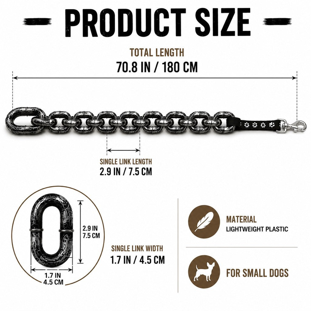Oversized chain dog leash product size details