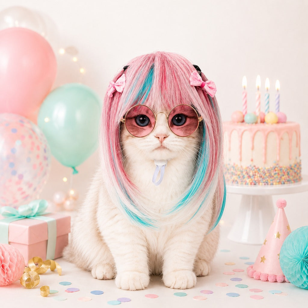 Paws in Awe Pet Cosplay Wig for Cats & Small Pets - Easy Party Photo Prop for Fun Birthday & Halloween Pictures image 11