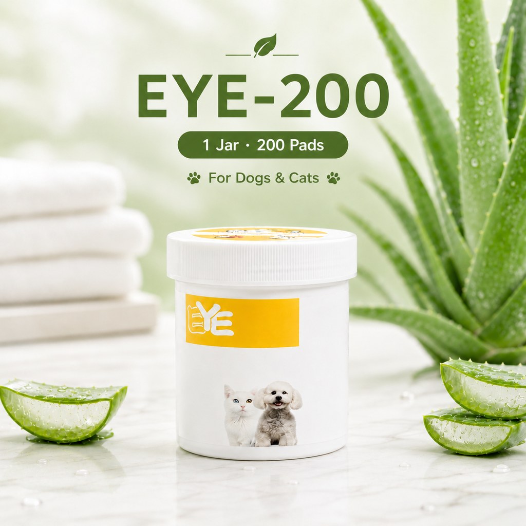 Pet Eye Wipes EYE-200 one jar 200 pads for dogs and cats