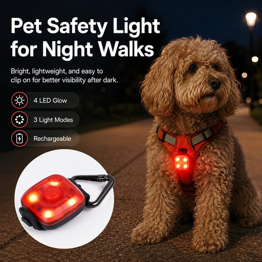 Paws in Awe Clip-On Pet Safety Light for Night Walks - Helps Dogs & Cats Stay Visible After Dark image 2