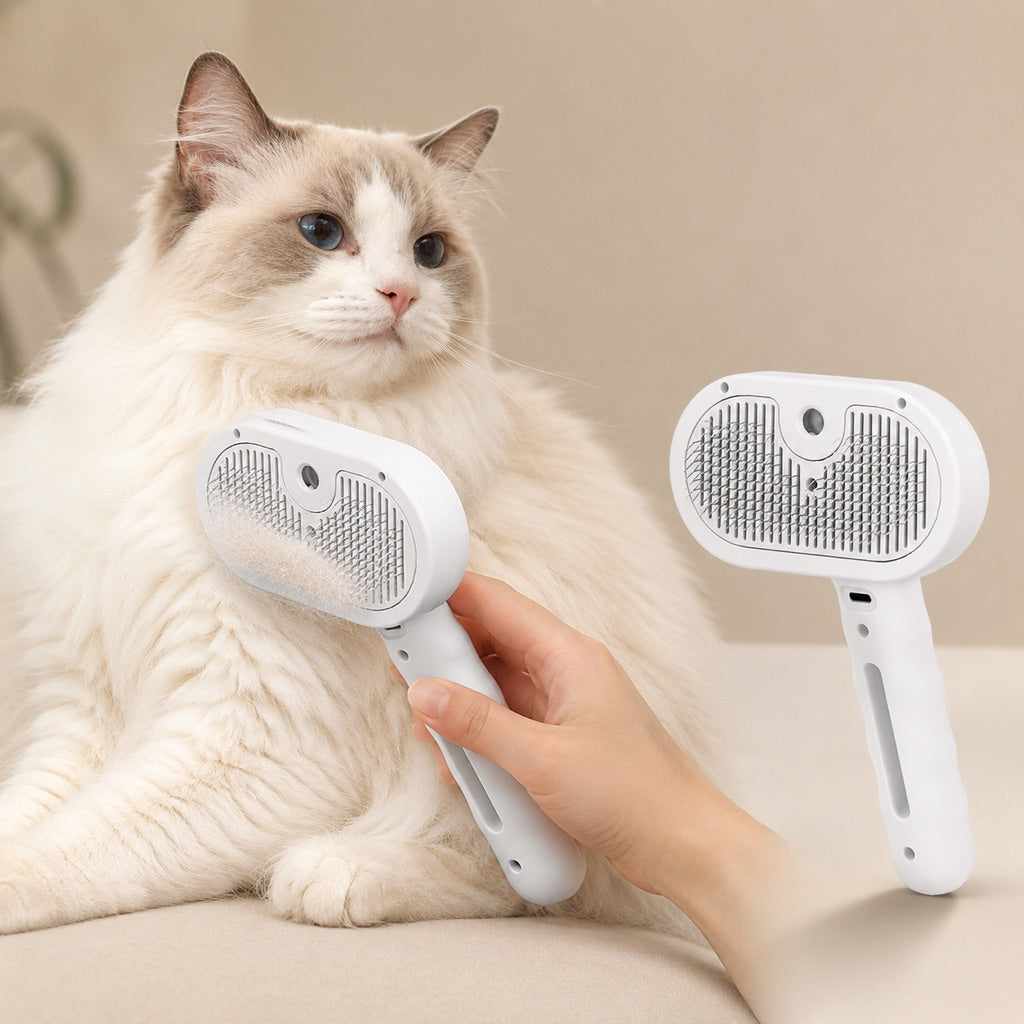 Paws in Awe Pet Spray Grooming Brush for Cats & Dogs - Gentle Mist De-Shedding Comb for Loose Fur, Flying Hair & Daily Coat Care image 13