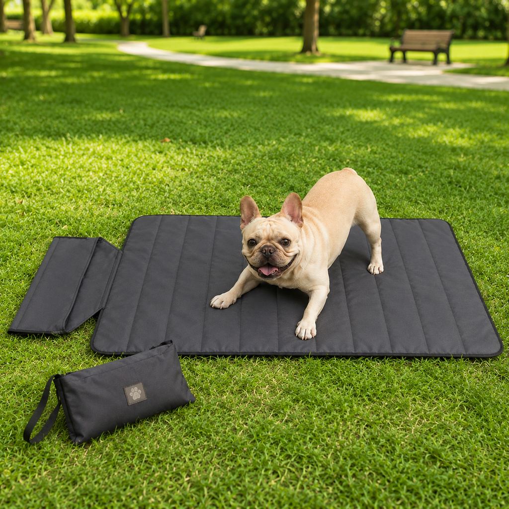 Paws in Awe Portable Outdoor Pet Mat with Carry Bag - Foldable Travel Dog Blanket for Parks, Camping & Road Trips image 14