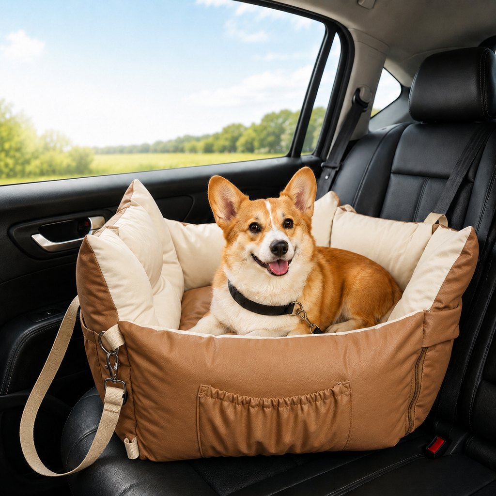 Paws in Awe Portable Pet Car Bed for Road Trips, Camping & Home Lounging - Cozy, Secure Rest Spot for Small to Medium Dogs image 12