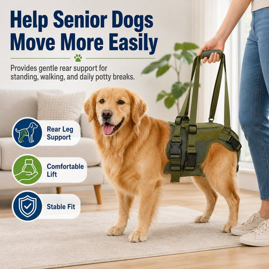 Paws in Awe Rear Support Dog Lift Harness for Stairs, Walks & Recovery - Padded Assist Harness for Senior, Injured & Weak-Hind-Leg Dogs image 2