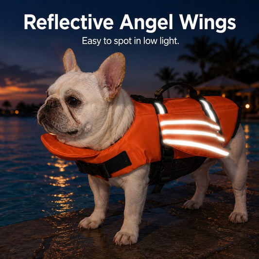 Reflective angel-wing dog life vest