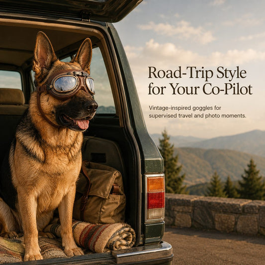 Retro aviator dog goggles road trip style image