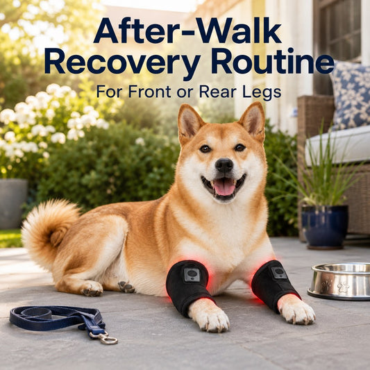 Senior dog red light leg support wrap for daily mobility care