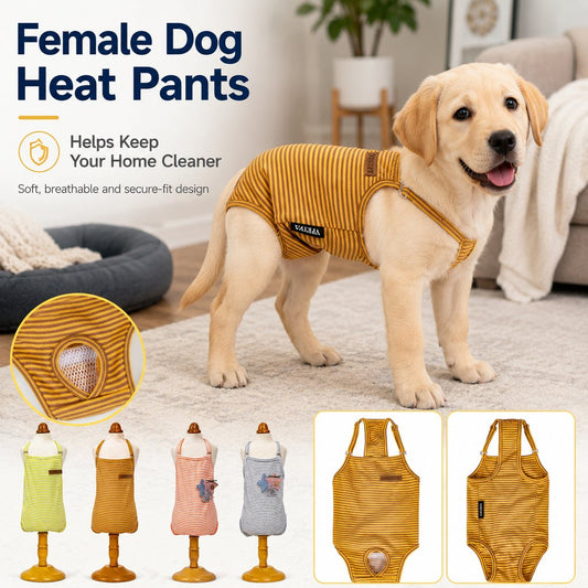 Paws in Awe Washable Female Dog Heat Pants for Home & Furniture Protection - Adjustable Sanitary Diaper with Shoulder Straps image 2