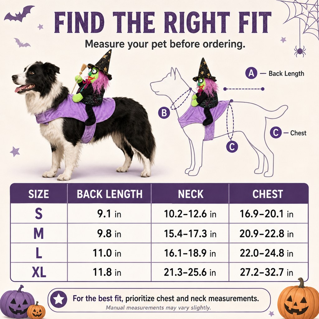 Paws in Awe 3D Witch Rider Halloween Pet Costume for Trick-or-Treating, Parties & Photos – Instant Funny Look for Dogs & Cats image 9