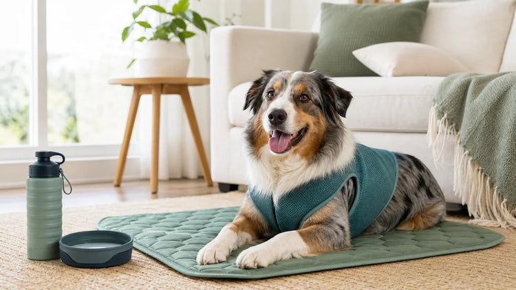 Cooling gear for warm weather pet comfort