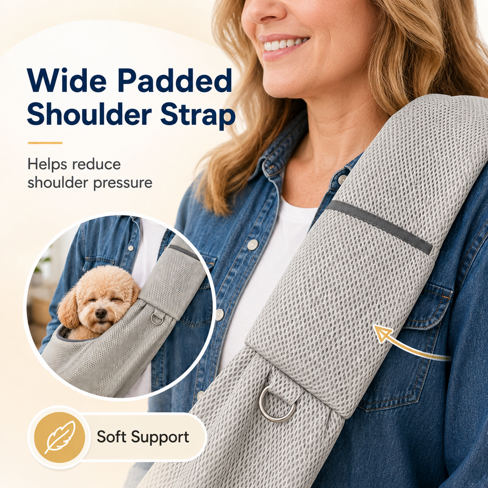 Paws in Awe Crossbody Pet Sling Carrier for Small Dogs & Cats - Breathable Hands-Free Travel Bag for Walks, Errands & Vet Visits image 6