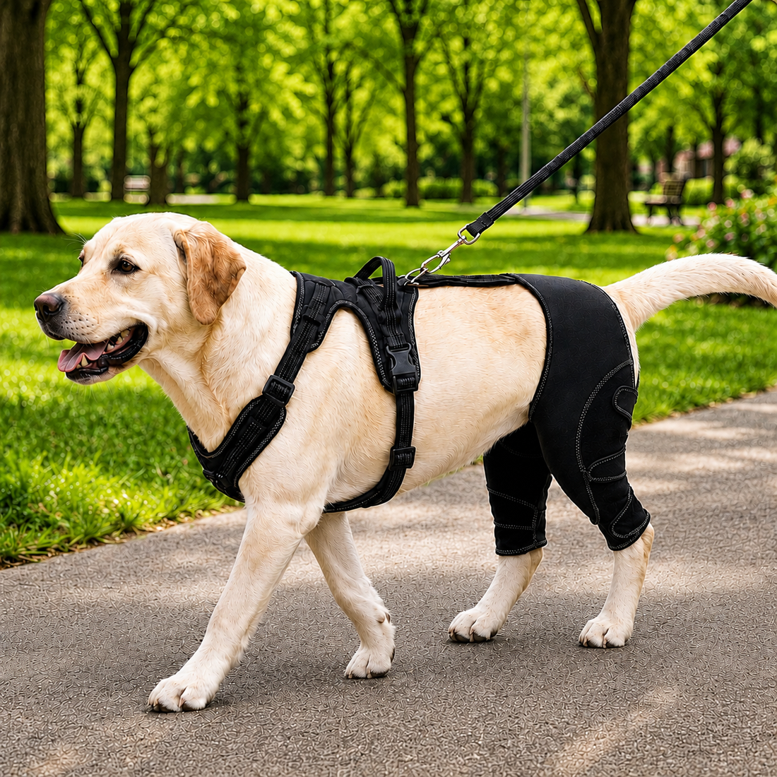 Paws in Awe Dual Rear Leg Dog Support Brace with Harness - Walking Stability for Weak Hind Legs image 1