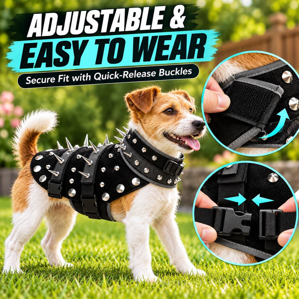 Adjustable straps and quick-release buckles on dog vest