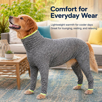 Paws in Awe Large Dog Full-Body Suit for Indoor Wear - Stretch 4-Leg Coverall image 4