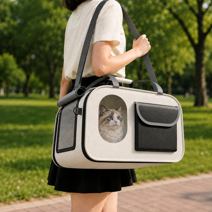 Paws in Awe Large Breathable Pet Carrier for Cats & Small Dogs - Roomy Travel Bag for Vet Visits, Road Trips & Daily Outings image 10