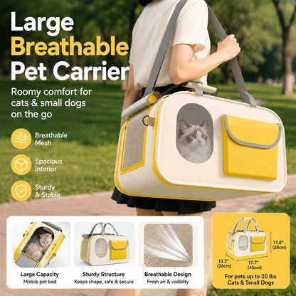 Paws in Awe Large Breathable Pet Carrier for Cats & Small Dogs - Roomy Travel Bag for Vet Visits, Road Trips & Daily Outings image 2