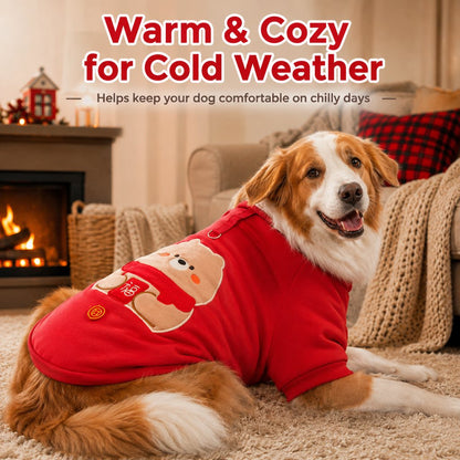 Paws in Awe Warm Dog Sweatshirt for Cold Weather - Cozy Red Pullover for Indoor Lounging, Winter Walks & Lunar New Year Photos, XS-5XL image 6