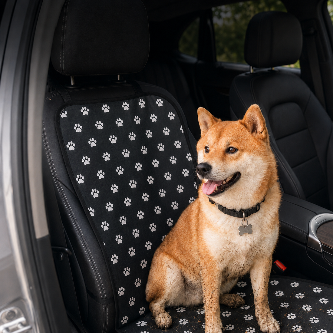 Paws in Awe Front Seat Pet Car Cover for Dogs - Waterproof Seat Protector for Mud, Fur & Scratches | Universal Fit for Cars, SUVs & Trucks image 13