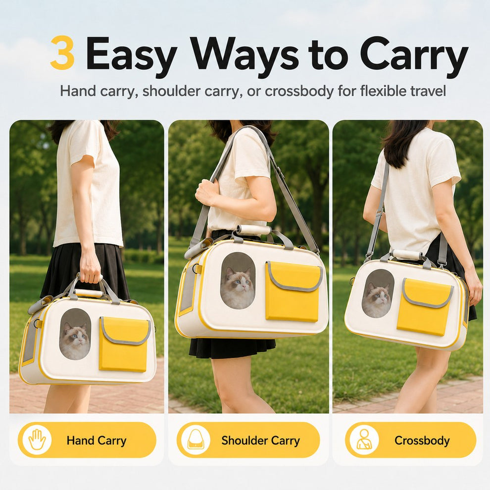 Paws in Awe Large Breathable Pet Carrier for Cats & Small Dogs - Roomy Travel Bag for Vet Visits, Road Trips & Daily Outings image 8