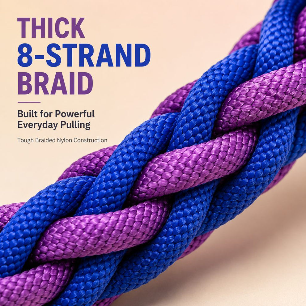 Paws in Awe Heavy-Duty Braided Dog Leash with Chain-Control Collar for Strong Pullers - Daily Walking & Training image 3