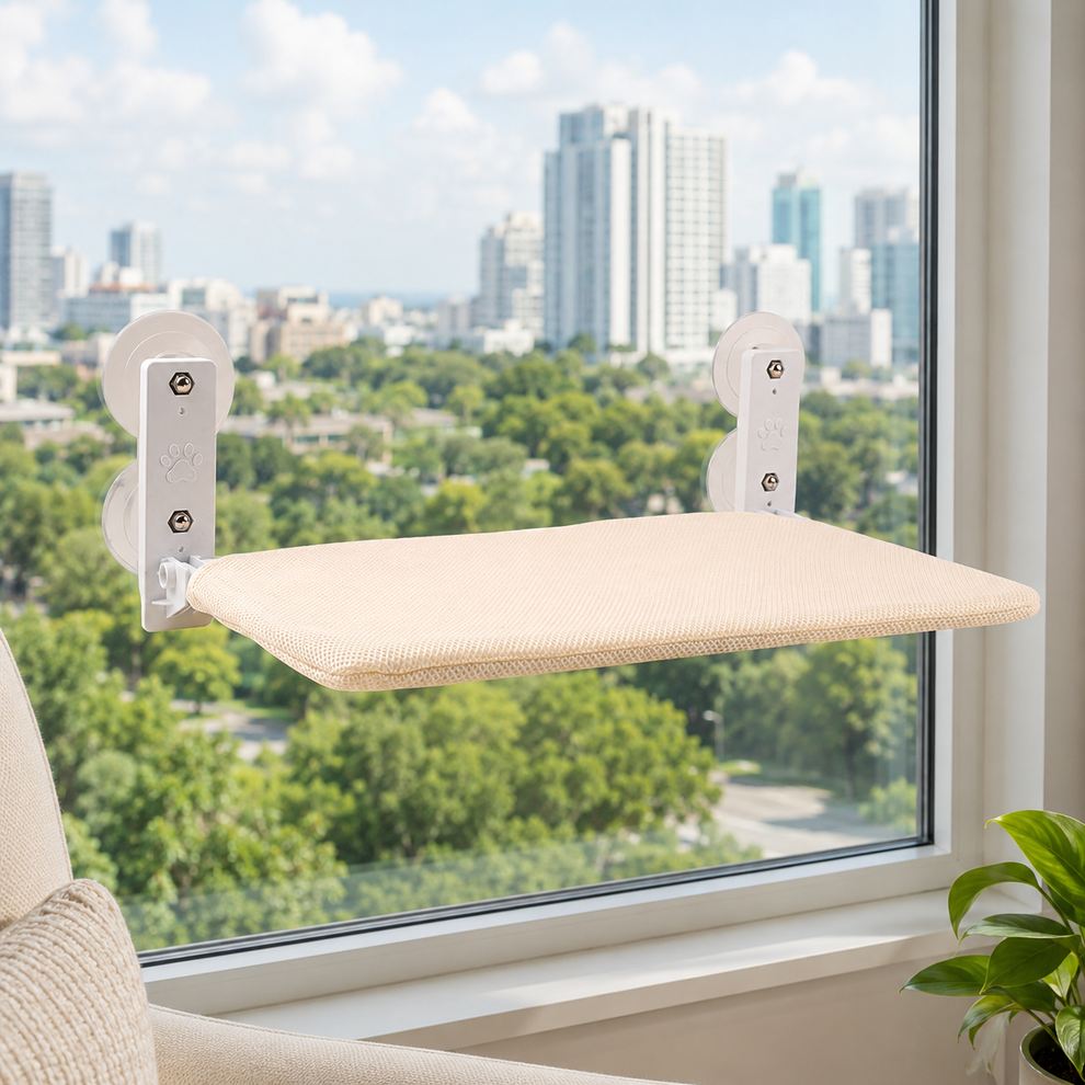 Paws in Awe Foldable Cat Window Hammock for Apartments - No-Drill Suction Perch for Sunny Naps Without Taking Up Floor Space image 11