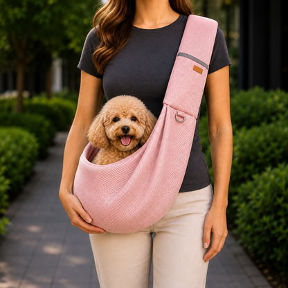 Paws in Awe Crossbody Pet Sling Carrier for Small Dogs & Cats - Breathable Hands-Free Travel Bag for Walks, Errands & Vet Visits image 10