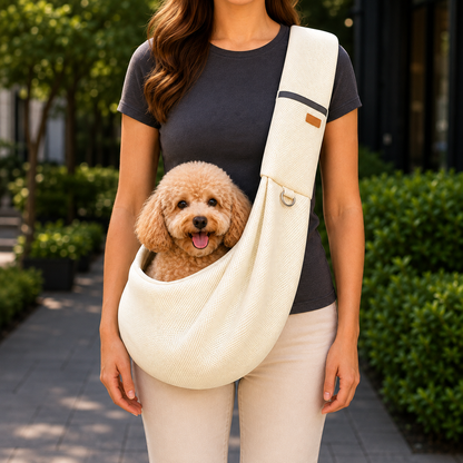 Paws in Awe Crossbody Pet Sling Carrier for Small Dogs & Cats - Breathable Hands-Free Travel Bag for Walks, Errands & Vet Visits image 13
